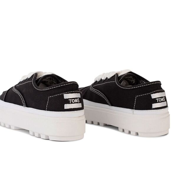 TOMS Cordones Lug Platform Sneakers, Black, size 7, NWOB - Picture 4 of 10